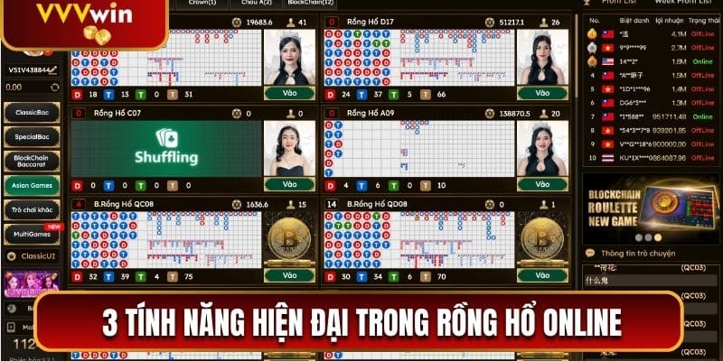 Rồng Hổ Online - Siêu Phẩm Đáng Trải Nghiệm 2026 Tại VVVwin 3 3 tính năng hiện đại trong Rồng Hổ Online